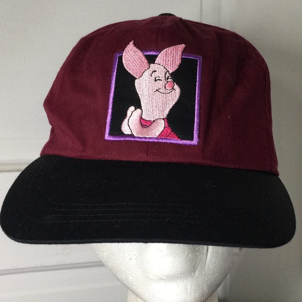Disney RARE RETIRED Piglet Maroon Baseball Cap